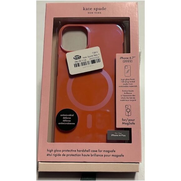 Kate Spade NY Glazed Hardshell MagSafe Case iPhone 14 Plus Glossy - Picture 1 of 4
